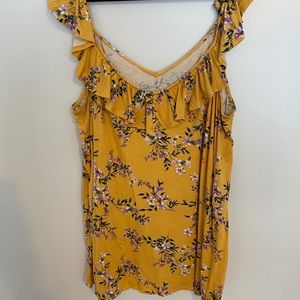 Torrid Yellow Floral Off-the-Shoulder Top
